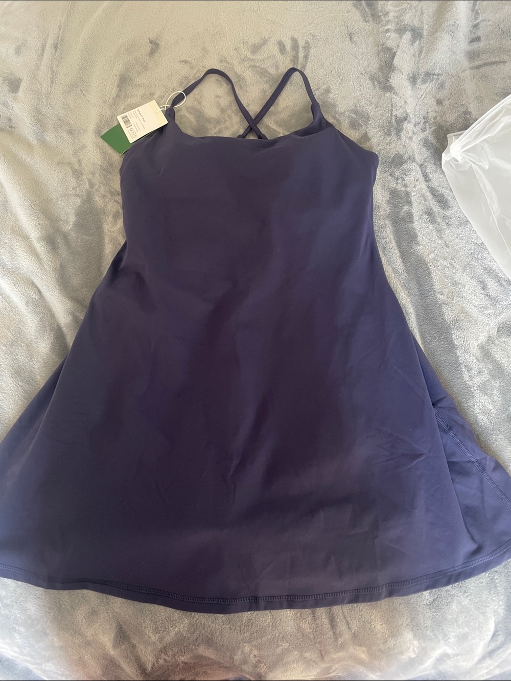 HALARA Navy Cross-Strap Casual Dress